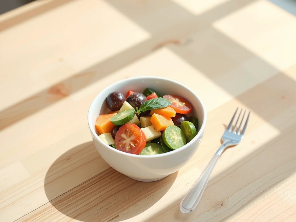 Vibrantes Gemüsesalat in Keramikschale